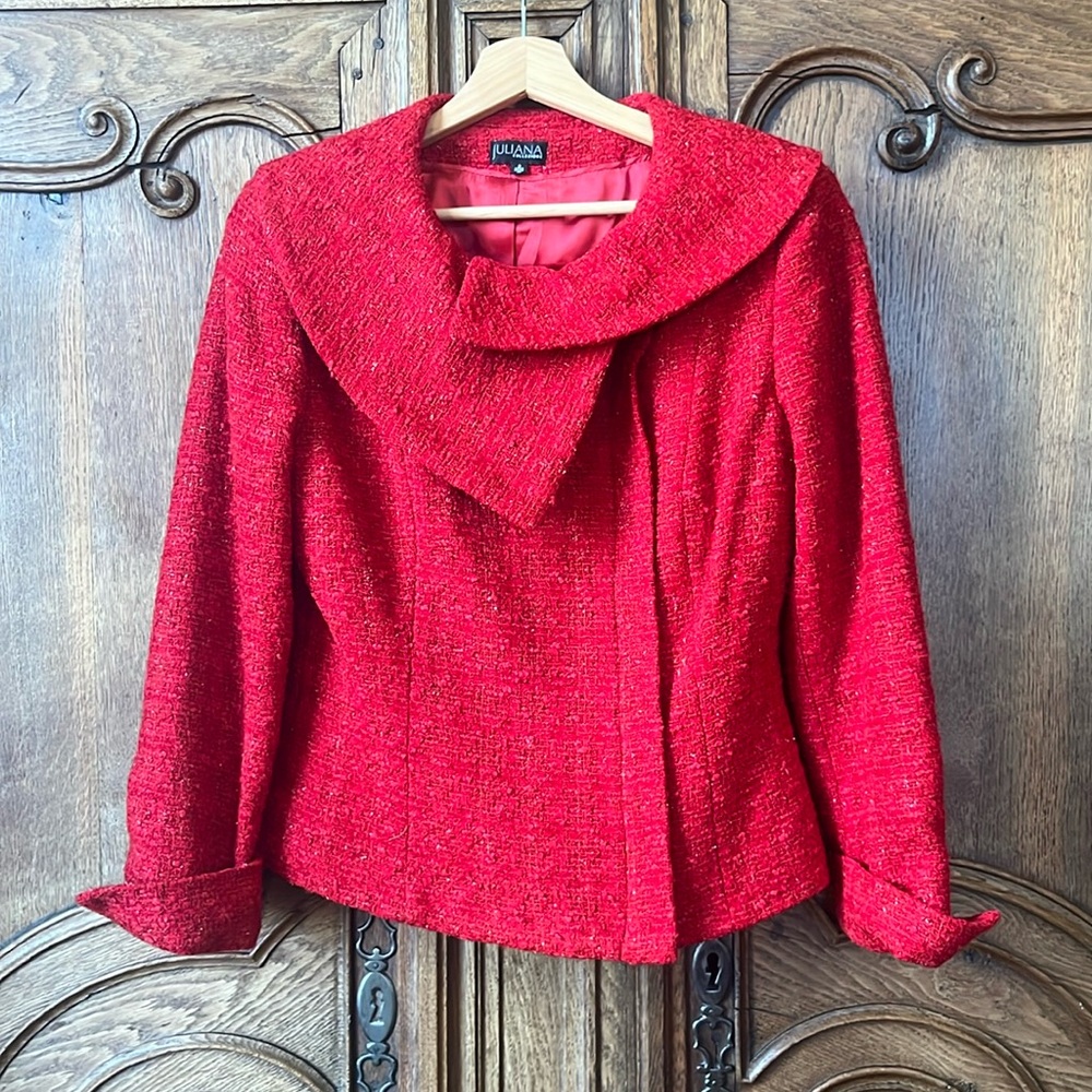 Juliana Collezione Red Tweed Jacket